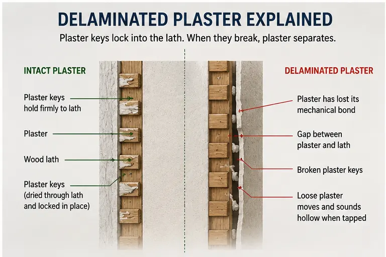 delaminated plaster explained